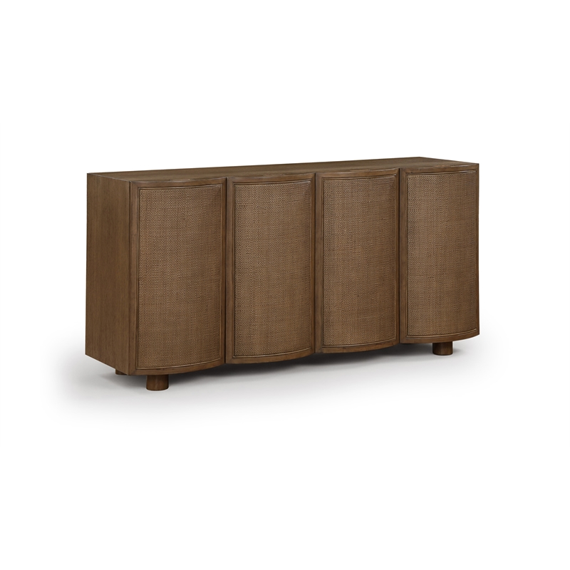 Meridian Furniture Norin Brown Solid Wood And Oak Veneer Sideboard/Buffet