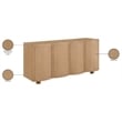 Meridian Furniture Norin Natural Solid Wood And Oak Veneer Sideboard/Buffet