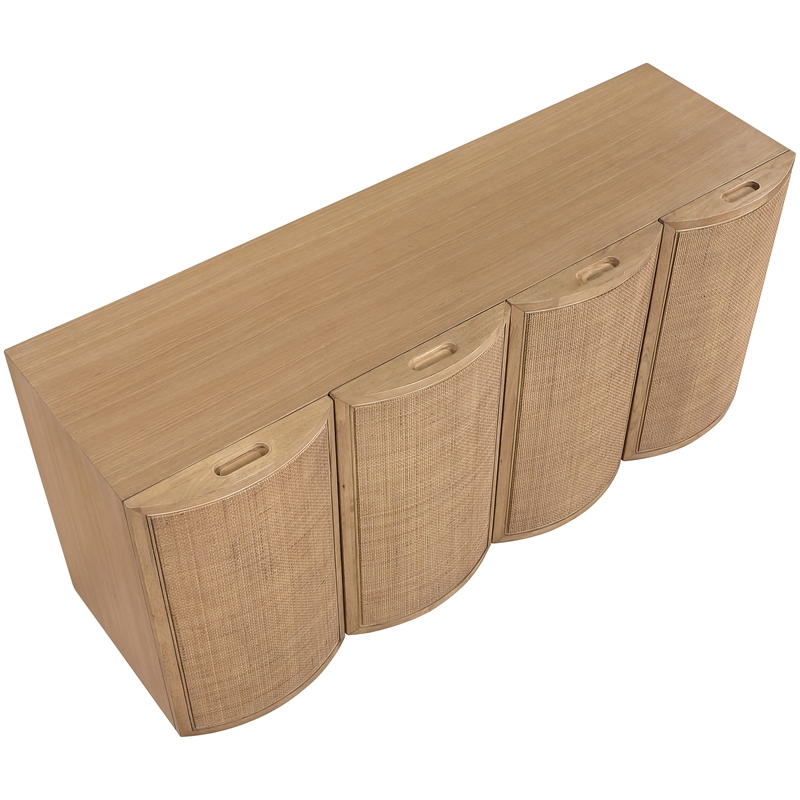 Meridian Furniture Norin Natural Solid Wood And Oak Veneer Sideboard/Buffet