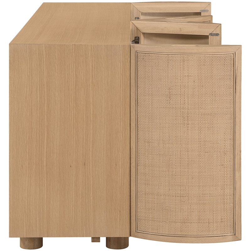 Meridian Furniture Norin Natural Solid Wood And Oak Veneer Sideboard/Buffet