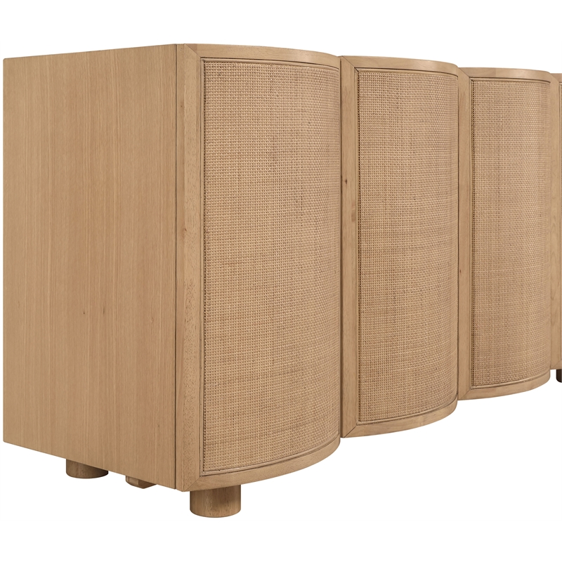 Meridian Furniture Norin Natural Solid Wood And Oak Veneer Sideboard/Buffet
