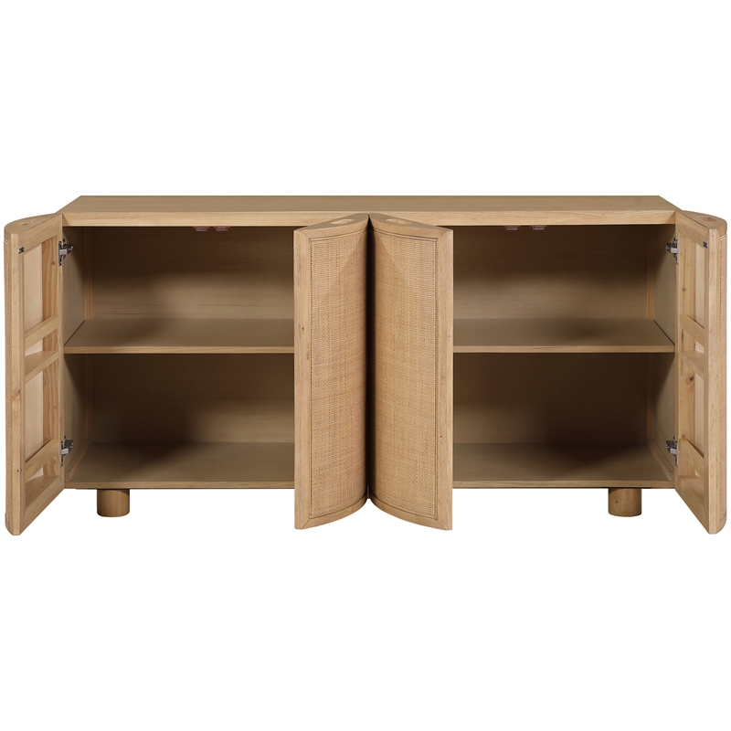 Meridian Furniture Norin Natural Solid Wood And Oak Veneer Sideboard/Buffet