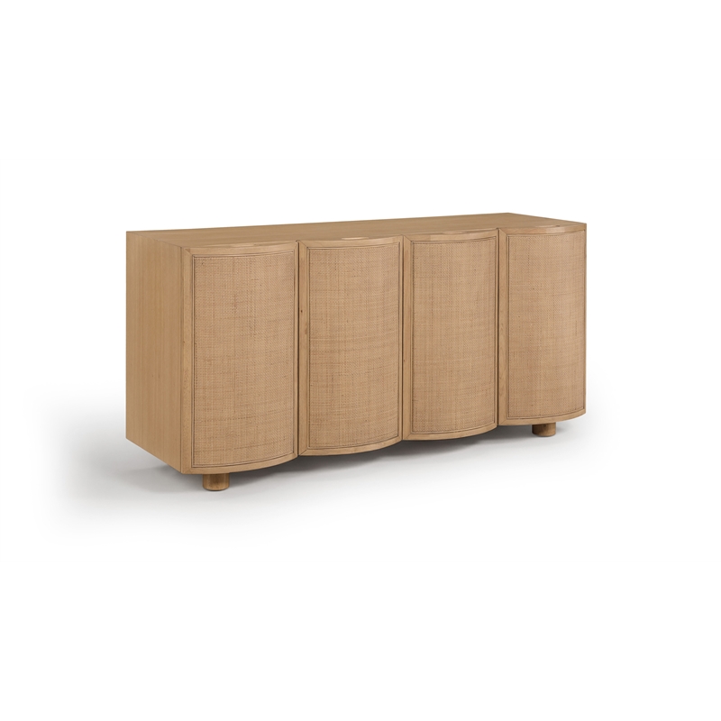 Meridian Furniture Norin Natural Solid Wood And Oak Veneer Sideboard/Buffet