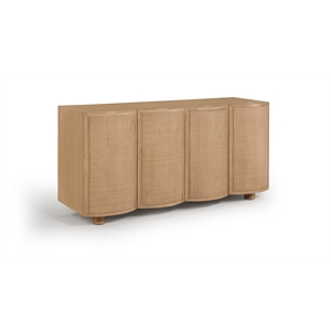 Meridian Furniture Norin Natural Solid Wood And Oak Veneer Sideboard/Buffet