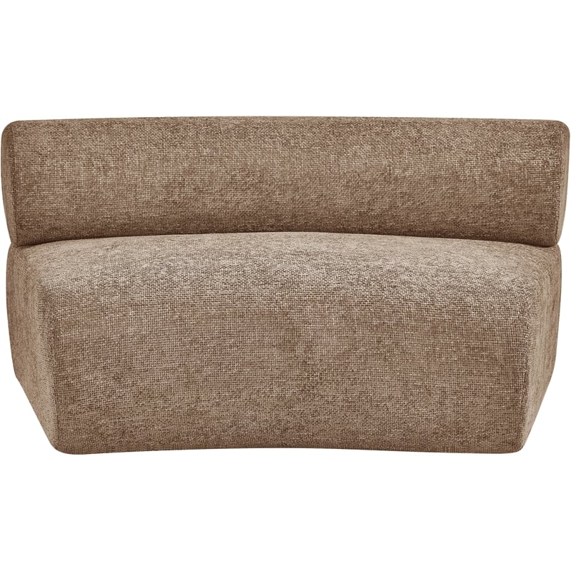 Meridian Furniture Bale Brown Chenille Fabric Upholstered Modular Armless Chair