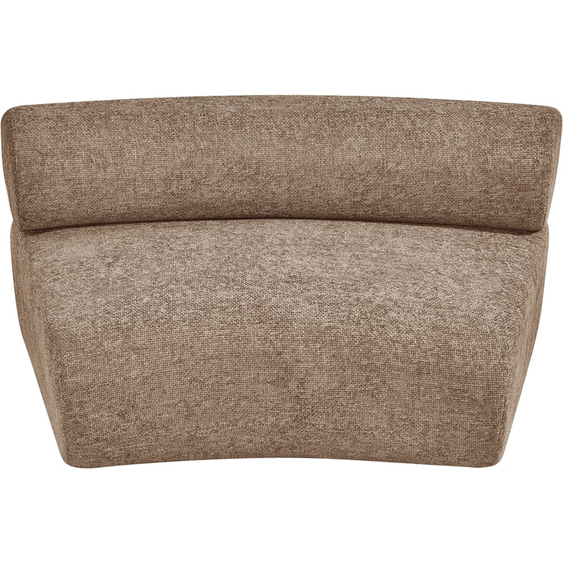 Meridian Furniture Bale Brown Chenille Fabric Upholstered Modular Armless Chair