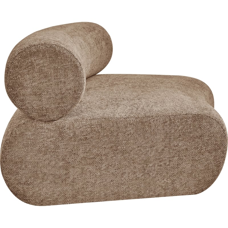 Meridian Furniture Bale Brown Chenille Fabric Upholstered Modular Armless Chair