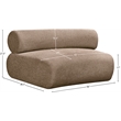 Meridian Furniture Bale Brown Chenille Fabric Upholstered Modular Armless Chair