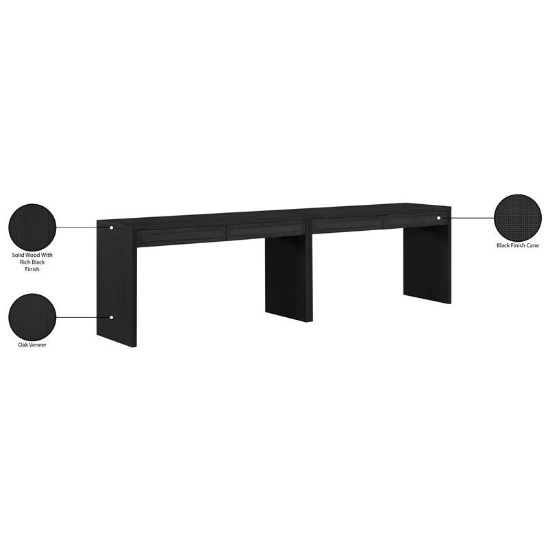 Meridian Furniture Avro Black Solid Wood And Oak Veneer 2pc. Console / Desk