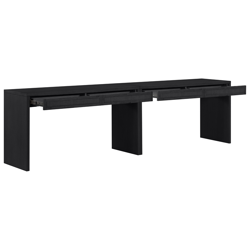 Meridian Furniture Avro Black Solid Wood And Oak Veneer 2pc. Console / Desk