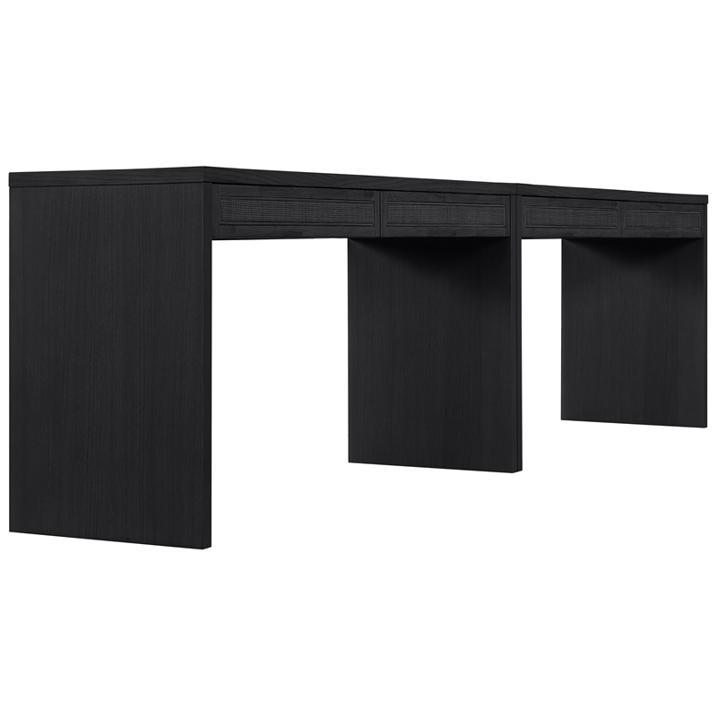 Meridian Furniture Avro Black Solid Wood And Oak Veneer 2pc. Console / Desk