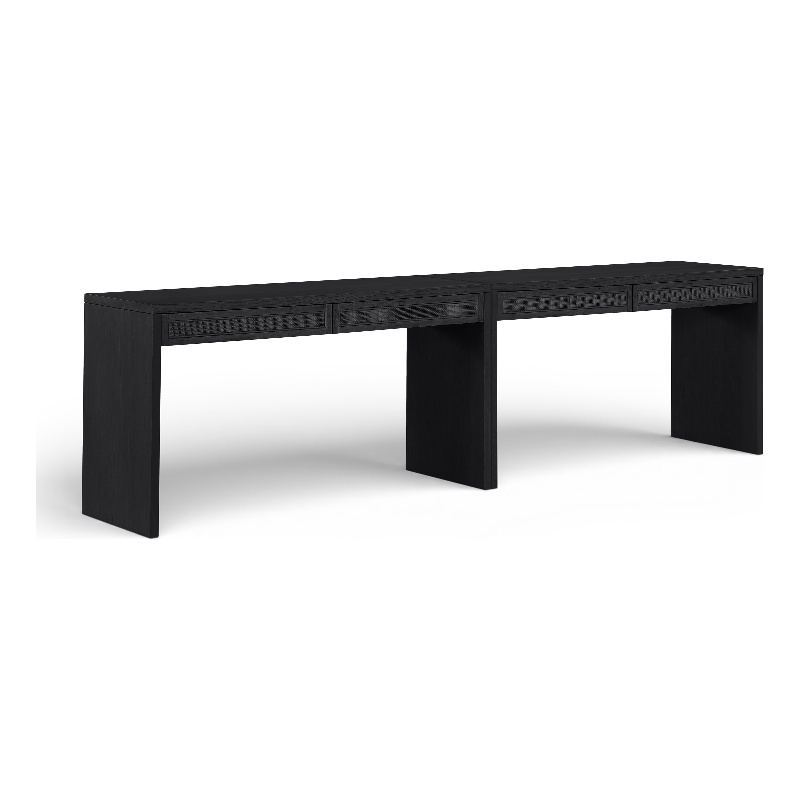 Meridian Furniture Avro Black Solid Wood And Oak Veneer 2pc. Console / Desk