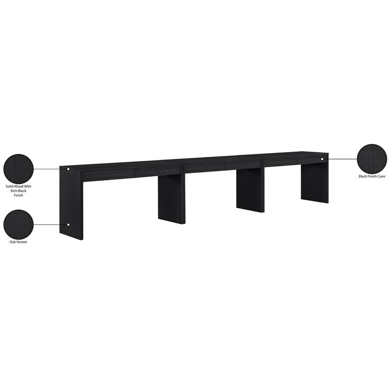 Meridian Furniture Avro Black Solid Wood And Oak Veneer 3pc. Console / Desk