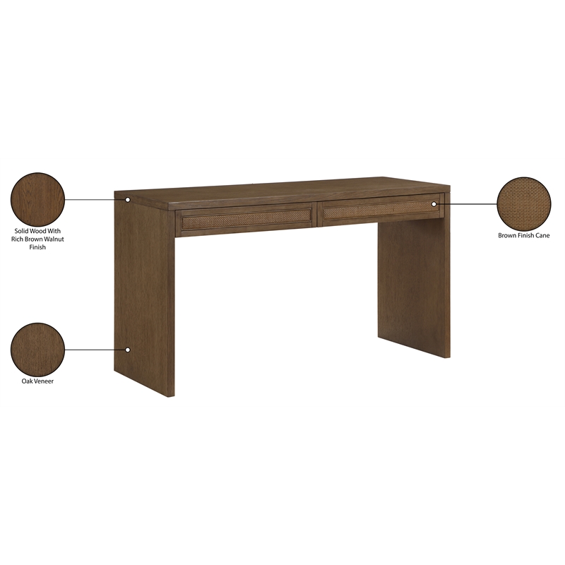 Meridian Furniture Avro Brown Solid Wood And Oak Veneer Console / Desk