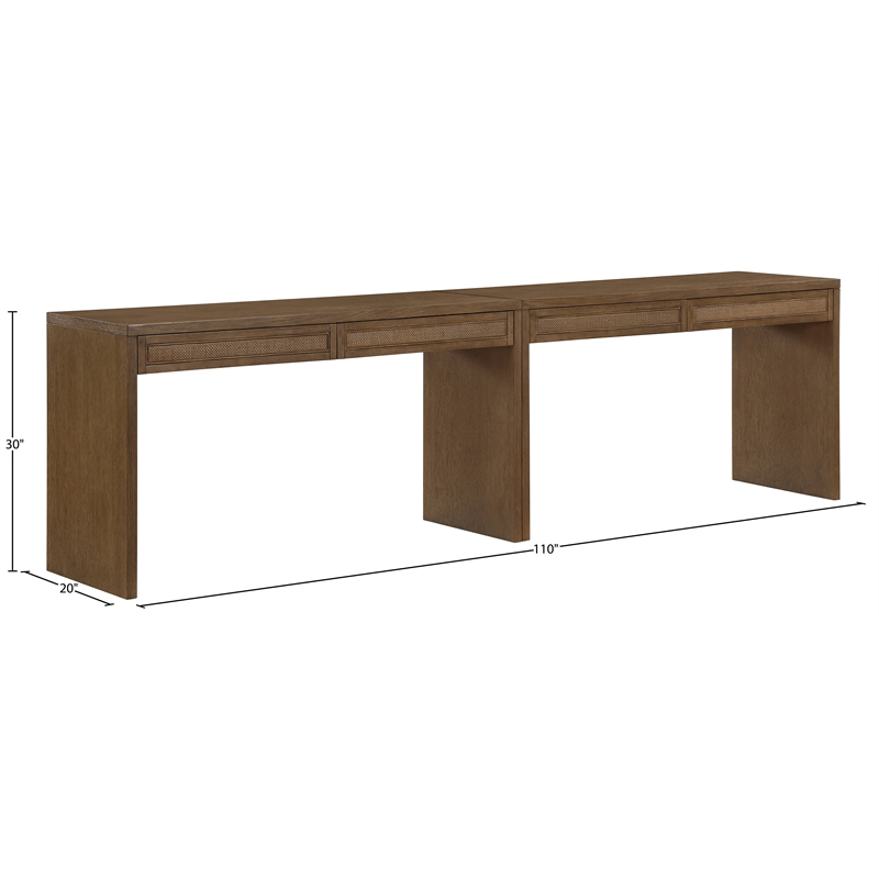 Meridian Furniture Avro Brown Solid Wood And Oak Veneer 2pc. Console / Desk