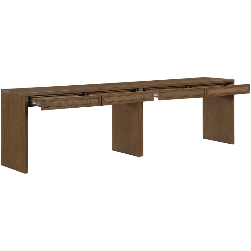 Meridian Furniture Avro Brown Solid Wood And Oak Veneer 2pc. Console / Desk