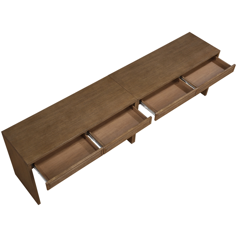 Meridian Furniture Avro Brown Solid Wood And Oak Veneer 2pc. Console / Desk