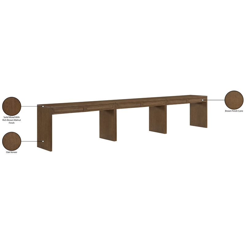 Meridian Furniture Avro Brown Solid Wood And Oak Veneer 3pc. Console / Desk
