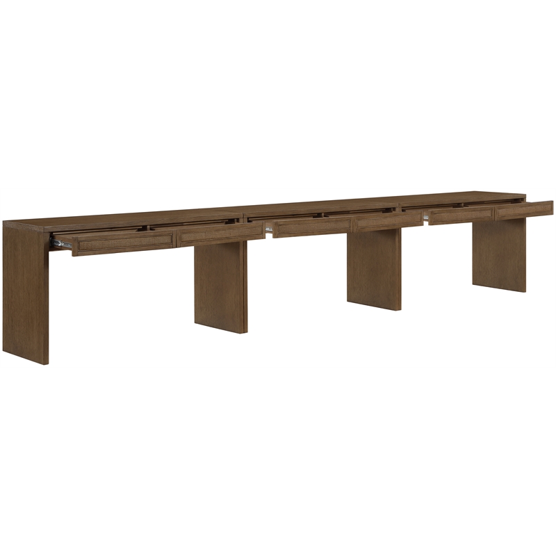 Meridian Furniture Avro Brown Solid Wood And Oak Veneer 3pc. Console / Desk