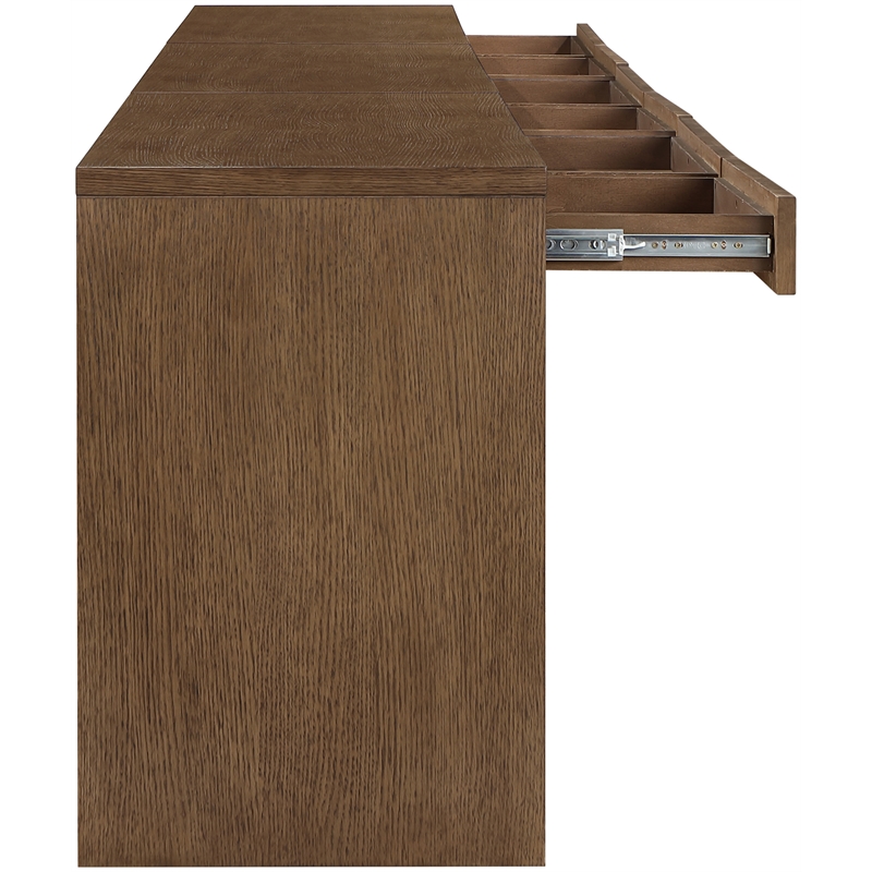 Meridian Furniture Avro Brown Solid Wood And Oak Veneer 3pc. Console / Desk