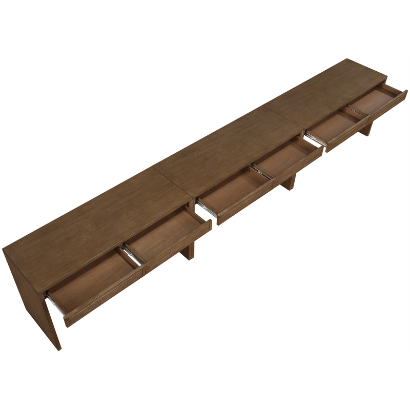 Meridian Furniture Avro Brown Solid Wood And Oak Veneer 3pc. Console / Desk