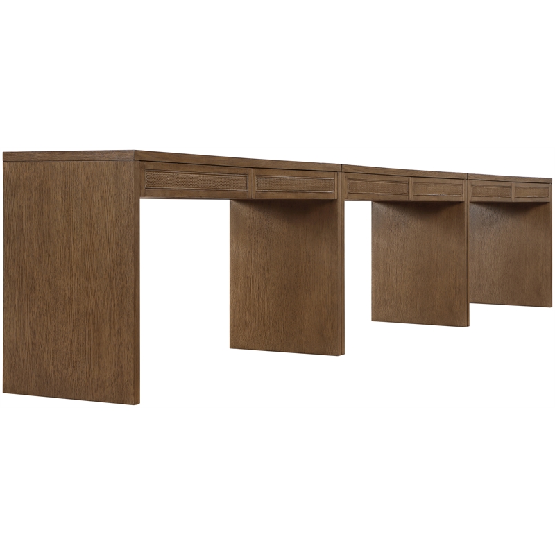 Meridian Furniture Avro Brown Solid Wood And Oak Veneer 3pc. Console / Desk
