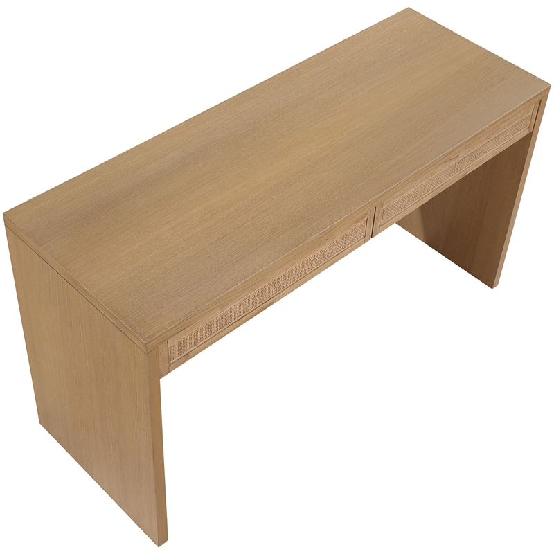 Meridian Furniture Avro Natural Solid Wood And Oak Veneer Console / Desk