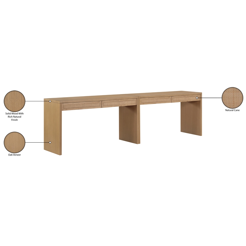 Meridian Furniture Avro Natural Solid Wood And Oak Veneer 2pc. Console / Desk