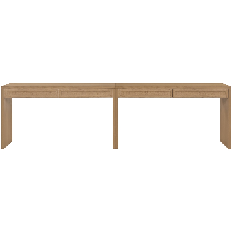Meridian Furniture Avro Natural Solid Wood And Oak Veneer 2pc. Console / Desk