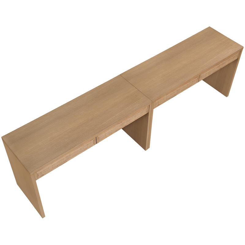 Meridian Furniture Avro Natural Solid Wood And Oak Veneer 2pc. Console / Desk