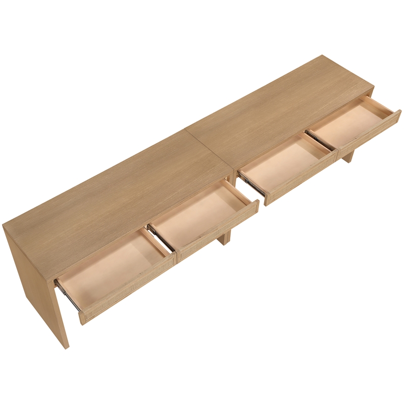 Meridian Furniture Avro Natural Solid Wood And Oak Veneer 2pc. Console / Desk