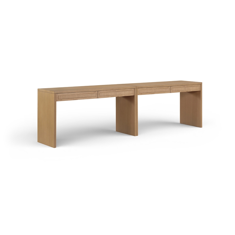 Meridian Furniture Avro Natural Solid Wood And Oak Veneer 2pc. Console / Desk