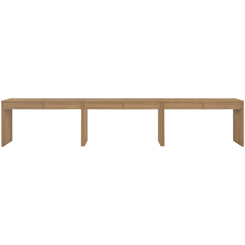 Meridian Furniture Avro Natural Solid Wood And Oak Veneer 3pc. Console / Desk