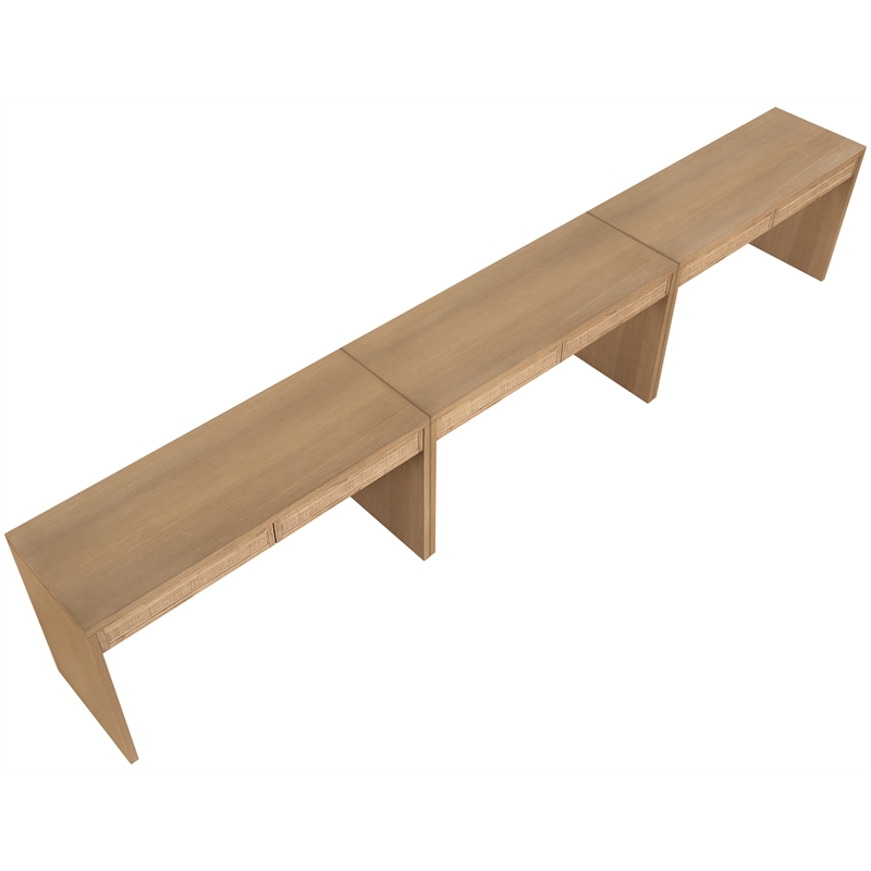 Meridian Furniture Avro Natural Solid Wood And Oak Veneer 3pc. Console / Desk