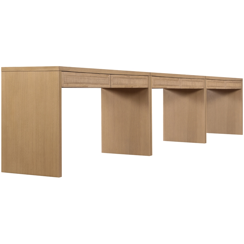 Meridian Furniture Avro Natural Solid Wood And Oak Veneer 3pc. Console / Desk