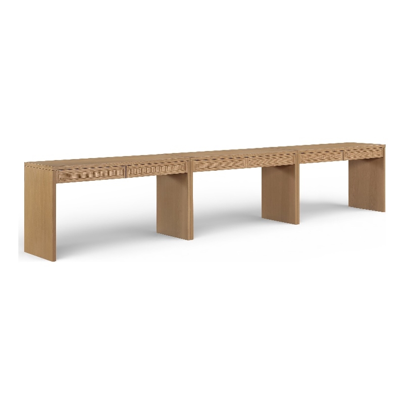 Meridian Furniture Avro Natural Solid Wood And Oak Veneer 3pc. Console / Desk