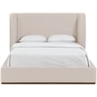 Meridian Furniture Aurin Beige Linen Textured Fabric Upholstered Queen Bed