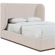 Meridian Furniture Aurin Beige Linen Textured Fabric Upholstered Queen Bed