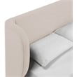 Meridian Furniture Aurin Beige Linen Textured Fabric Upholstered Queen Bed