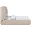 Meridian Furniture Aurin Beige Linen Textured Fabric Upholstered Twin Bed