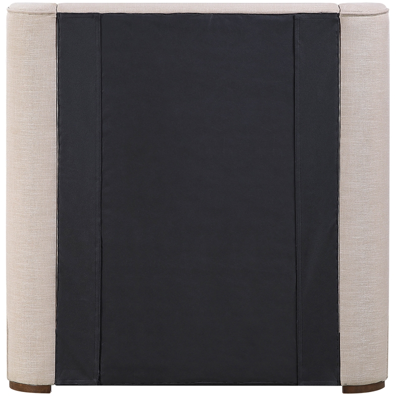 Meridian Furniture Aurin Beige Linen Textured Fabric Upholstered Twin Bed