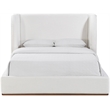 Meridian Furniture Aurin Cream Linen Textured Fabric Upholstered Full Bed