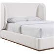 Meridian Furniture Aurin Cream Linen Textured Fabric Upholstered Full Bed