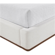 Meridian Furniture Aurin Cream Linen Textured Fabric Upholstered Full Bed