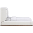 Meridian Furniture Aurin Cream Linen Textured Fabric Upholstered Twin Bed