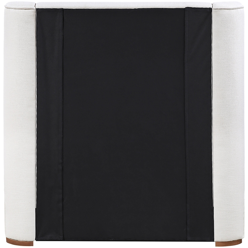 Meridian Furniture Aurin Cream Linen Textured Fabric Upholstered Twin Bed