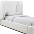 Meridian Furniture Aurin Cream Linen Textured Fabric Upholstered Twin Bed