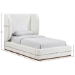 Meridian Furniture Aurin Cream Linen Textured Fabric Upholstered Twin Bed