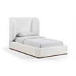 Meridian Furniture Aurin Cream Linen Textured Fabric Upholstered Twin Bed