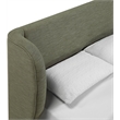 Meridian Furniture Aurin Olive Green Linen Textured Fabric Upholstered Queen Bed